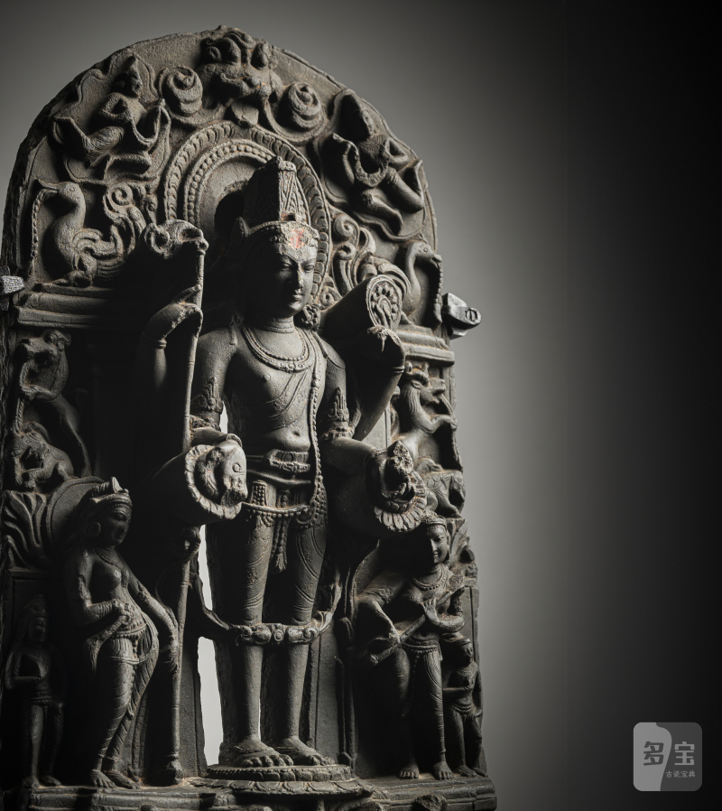 A PHYLLITE STONE STELE DEPICTING VISHNU - 图5
